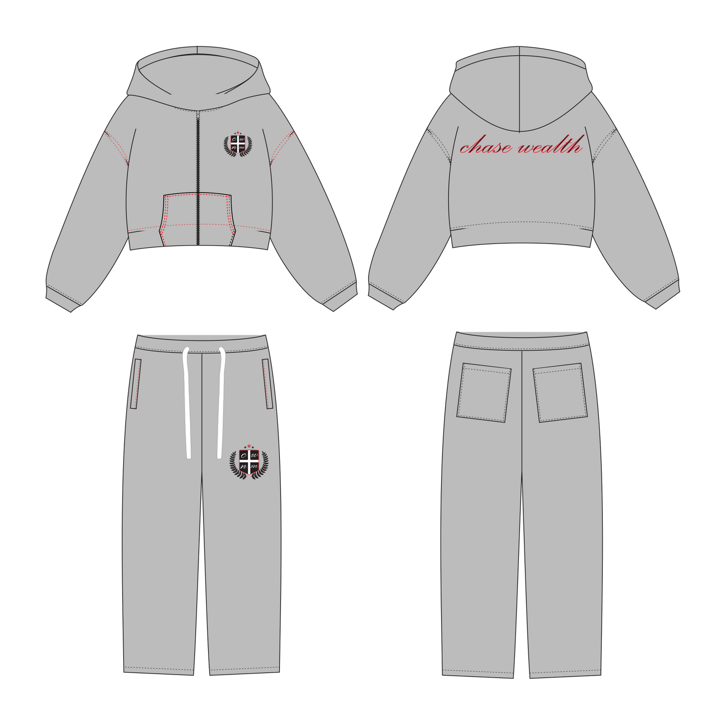 'CHASE WEALTH' GREY TRACKSUIT