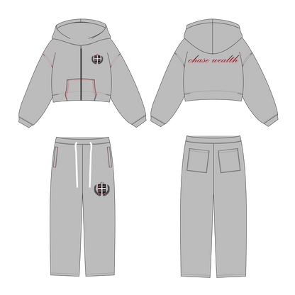 'CHASE WEALTH' GREY TRACKSUIT